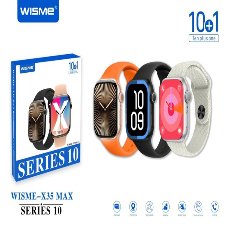 ساعت هوشمند 46 میلی Wisme مدل x35 max با بند سیلیکونی