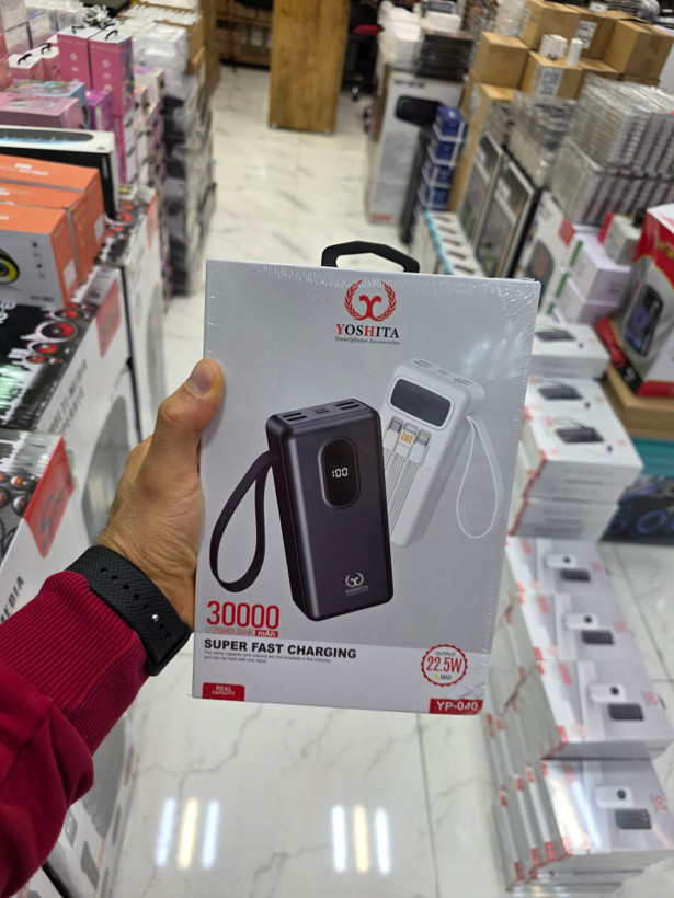 پاوربانک 22.5 وات YOSHITA مدل YP040 ظرفیت 30000 میلیآمپرساعت