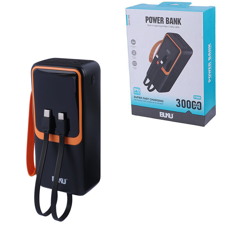 پاوربانک BUKU مدل MG-G143 ظرفیت 30000 میلی آمپر ساعت